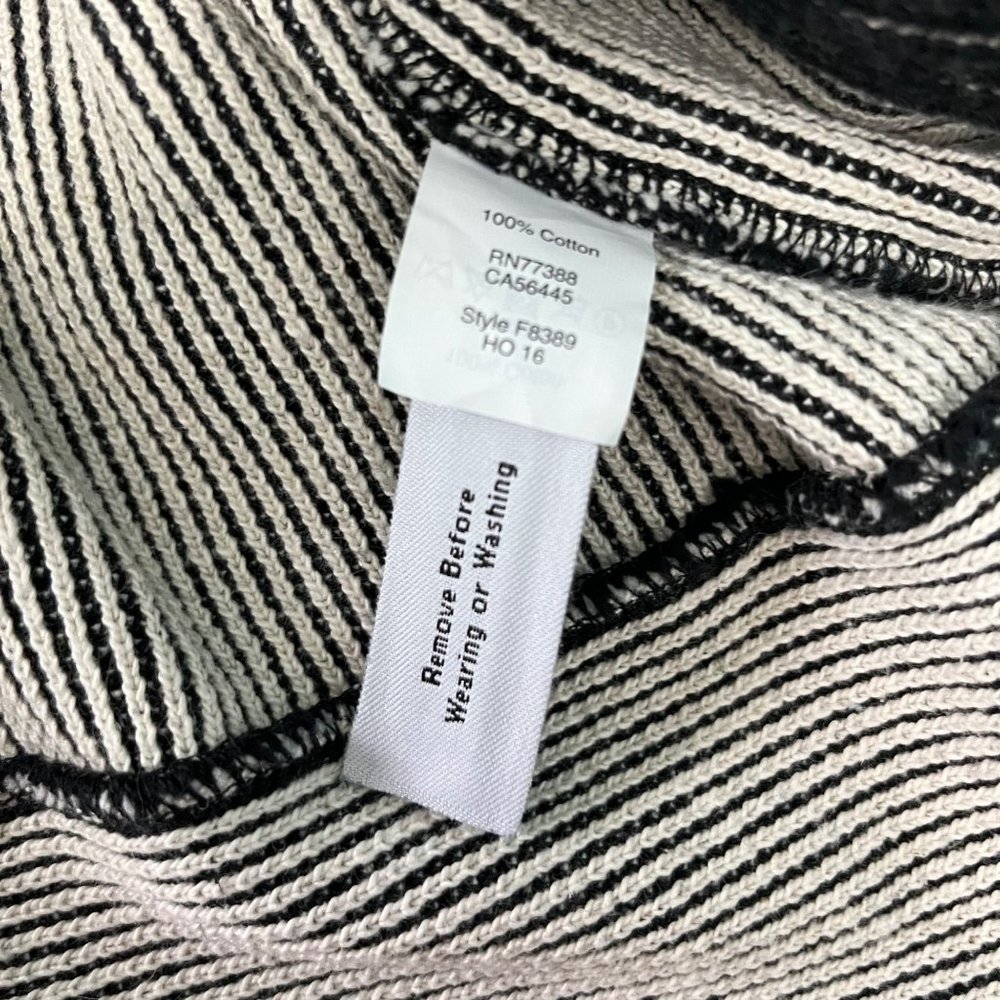 Madewell MEDIUM French Terry Side Tie Black White Stripe Sweatshirt Top - Picture 8 of 12